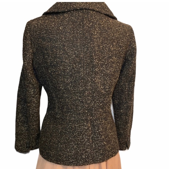 Lafayette 148 New York Tweed blazer in dark brown.Size 2 - Picture 4 of 8